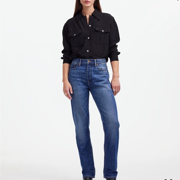 NWOT Alexa Chung for Madewell High-Rise Straight Jean in Allendale Wash - Picture 1 of 8